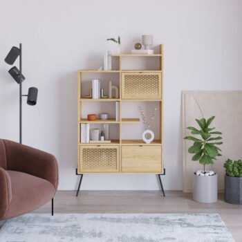 Knižnica v dekore duba v prírodnej farbe 95x170 cm Ecrin – Marckeric - Image 9