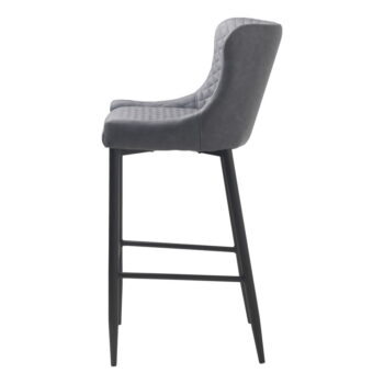 Sivá barová stolička z imitácie kože (výška sedadla 77 cm) Ottowa – Unique Furniture – Obrázok 4