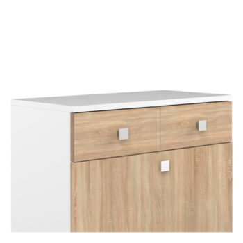 Biela nízka kúpeľňová skrinka v dekore duba 60x82 cm Combi - TemaHome - Image 5