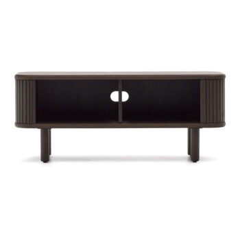 Tmavohnedý TV stolík v dekore jaseňa 120x50 cm Mailen – Kave Home – Obrázok 3