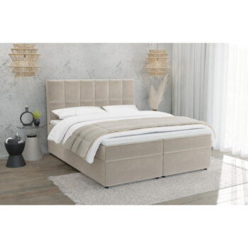 Béžová boxspring posteľ s úložným priestorom 180x200 cm Flip – Ropez – Obrázok 2