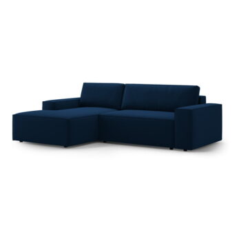 Tmavomodrá rozkladacia rohová pohovka z textílie bouclé (ľavý roh) Jodie – Micadoni Home - Image 5
