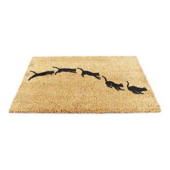 Rohožka z kokosového vlákna 60x90 cm Jumping Cats – Artsy Doormats - Image 4