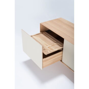 TV stolík z dubového dreva v bielo-prírodnej farbe 180x64 cm Fina – Gazzda – Obrázok 7