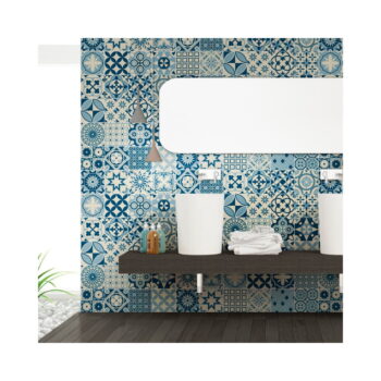 Sada 60 nástenných samolepiek Ambiance Wall Decal Cement Tiles Riana, 10 × 10 cm - Image 3