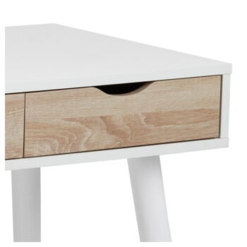 Biely pracovný stôl s 3 zásuvkami v dekore dreva Actona Neptun – Obrázok 3