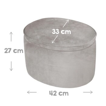 Svetlosivý zamatový detský puf Lil Sofa – Roba - Image 4