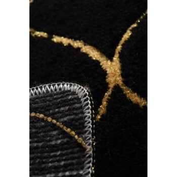 Súprava 2 čiernych obdĺžnikových kúpeľňových predložiek Foutastic Gold Wave - Image 4