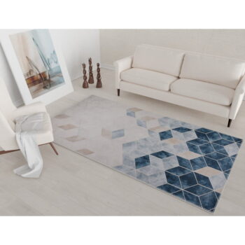 Tmavomodro-krémový prateľný koberec 180x120 cm - Vitaus – Obrázok 2