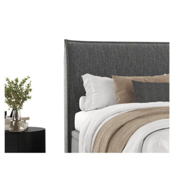 Sivá čalúnená dvojlôžková posteľ s úložným priestorom 200x200 cm Pearl – Maison de Rêve – Obrázok 10