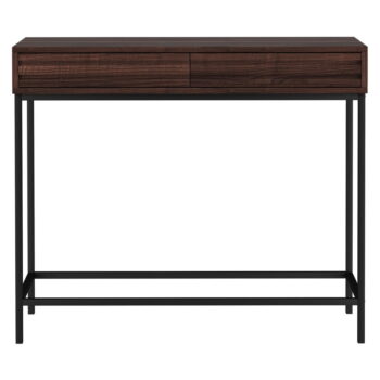 Tmavohnedý konzolový stolík s doskou v dekore orechového dreva 35x90 cm Celine – Støraa - Image 3