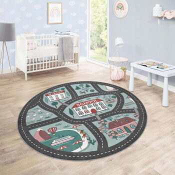 Prateľný detský hrací koberec ø120 cm Happy Neighbourhood – Mila Home - Image 7