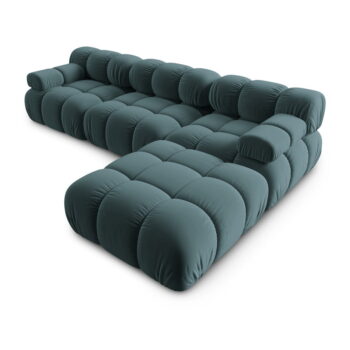 Zamatová rohová pohovka v petrolejovej farbe Bellis – Micadoni Home - Image 4