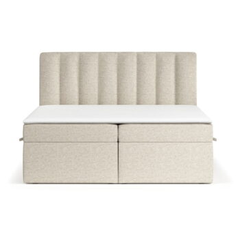 Béžová boxspring posteľ s úložným priestorom 180x200 cm Novento – Maison de Rêve - Image 9