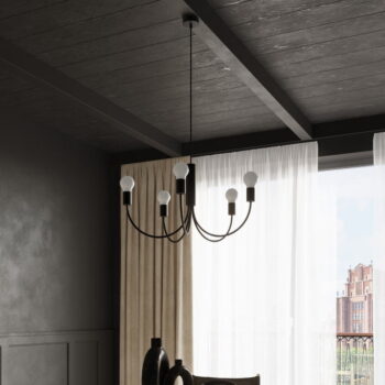 Čierne závesné svietidlo ø 45 cm Karim – Nice Lamps - Image 2