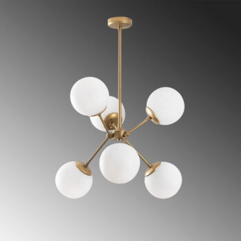 Závesné svietidlo v bielo-zlatej farbe so skleneným tienidlom ø 55 cm Gondol – Opviq lights - Image 4