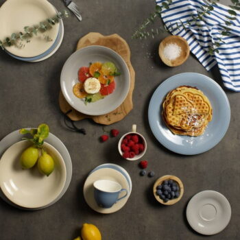 Bielo-béžový porcelánový tanier na šalát Like by Villeroy & Boch, 21,5 cm – Obrázok 2