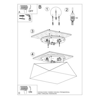Biele stropné svietidlo 45x45 cm Koma – Nice Lamps - Image 5