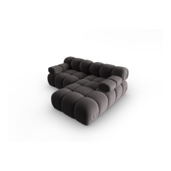 Tmavosivá zamatová rohová pohovka (pravý roh) Bellis – Micadoni Home - Image 3