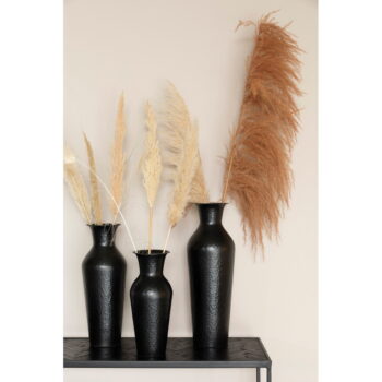 Čierna oceľová vysoká váza (výška 56 cm) Dunja – White Label – Obrázok 2