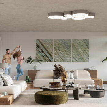 Sivé závesné svietidlo ø 35 cm Atis – Nice Lamps - Image 4