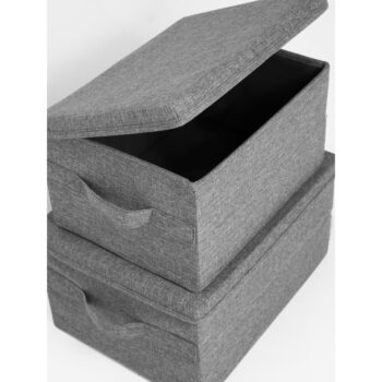 Sivý látkový úložný box s vekom 34x45x25 cm Soft Storage – Bigso Box of Sweden - Image 3