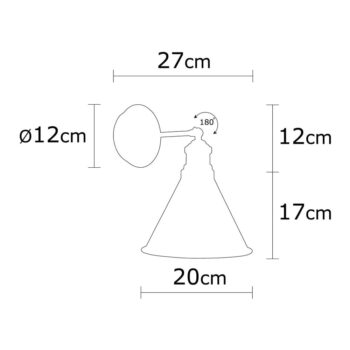 Čierne nástenné svietidlo ø 20 cm Berceste – Opviq lights - Image 4