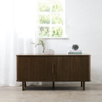 Hnedá nízka komoda v dekore duba s posuvnými dverami 76x160 cm Cavo – Unique Furniture - Image 5