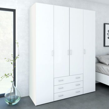 Biela šatníková skriňa 154x200 cm Space – Tvilum – Obrázok 7