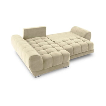 Béžová rozkladacia rohová pohovka so zamatovým poťahom Windsor & Co Sofas Nuage, ľavý roh - Image 5