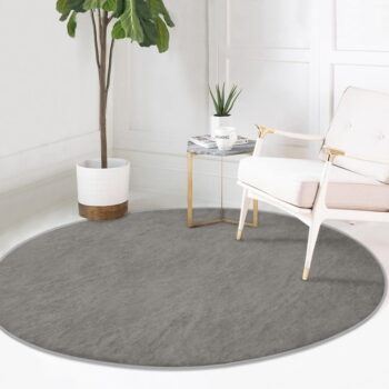 Sivý prateľný okrúhly koberec vhodný pre robotické vysávače ø 100 cm Comfort – Mila Home - Image 2