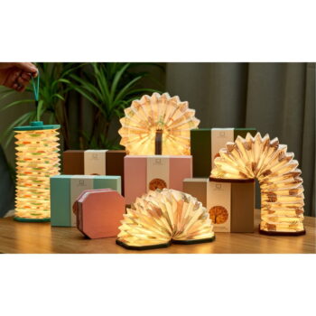 Tmavohnedá stmievateľná stolová lampa (výška 3,5 cm) Velvet Accordion – Gingko - Image 7