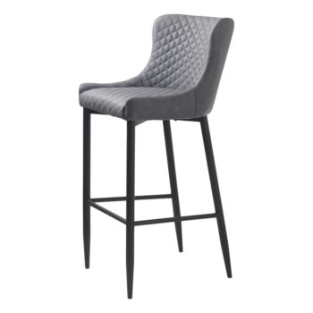 Sivá barová stolička z imitácie kože (výška sedadla 77 cm) Ottowa – Unique Furniture