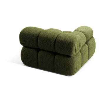 Zelený modul pohovky z textílie bouclé (ľavý roh) Bellis – Micadoni Home – Obrázok 5