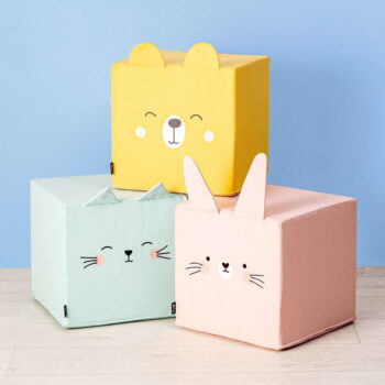 Ružový detský puf Rainbow Rabbit - Yellow Tipi – Obrázok 4