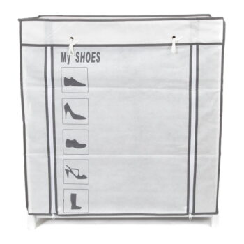 Čierno-biely textilný stojan na topánky Compactor Shoes, 25 priehradiek - Image 6
