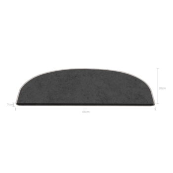 Tmavosivé nášľapy na schody v súprave 16 ks 20x65 cm Plain Color – Vitaus - Image 3