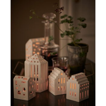 Biely keramický lampáš Kähler Design Long Church, výška 10 cm - Image 3
