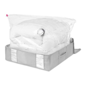 Vákuový/vystužený látkový úložný box na oblečenie 56x56x16,5 cm Granit – Compactor - Image 11