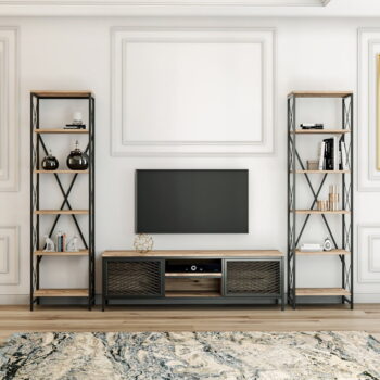 Antracitovosivá/prírodná TV súprava 150x47 cm Maxim – Kalune Design - Image 3