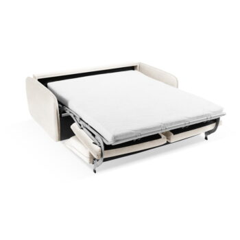 Krémová zamatová rozkladacia pohovka 194 cm Vienna – Cosmopolitan Design – Obrázok 3