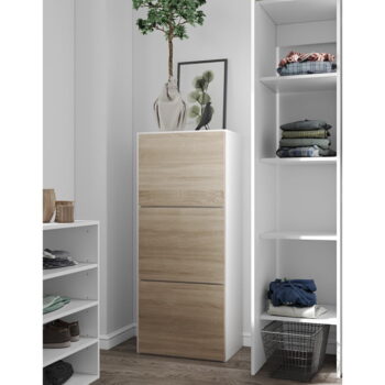 Biela skrinka na topánky v dekore duba Bamboo - TemaHome - Image 10