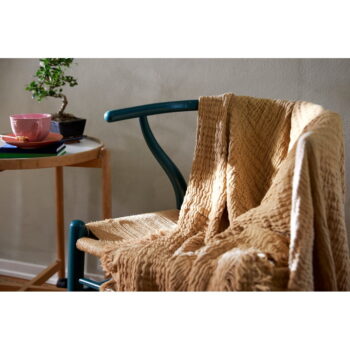 Béžový pléd na dvojlôžko 240x260 cm Reloved - JUNA - Image 4