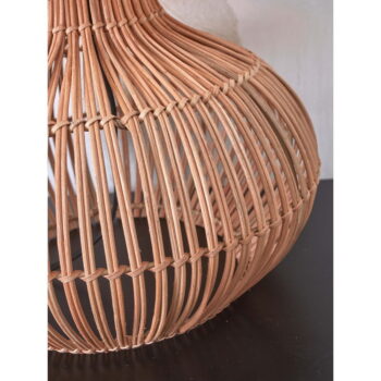 Stolová lampa s textilným tienidlom v tmavo modro-prírodnej farbe (výška 60 cm) Kalahari – Good&Mojo - Image 6
