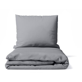 Sivé obliečky na dvojlôžko z mikrosaténu 200x200 cm Basic – Bonami Essentials