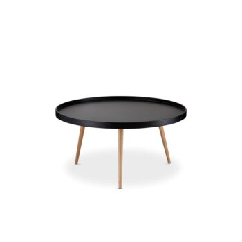 Čierny konferenčný stolík s nohami z bukového dreva Furnhouse Opus, ø 90 cm - Image 3