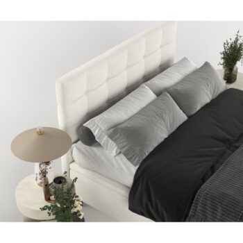 Krémovobiela čalúnená dvojlôžková posteľ s úložným priestorom 160x200 cm Senses – Maison de Rêve - Image 9
