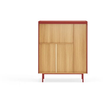 Červená vysoká komoda v dekore duba 95x120 cm Arista – Teulat - Image 7