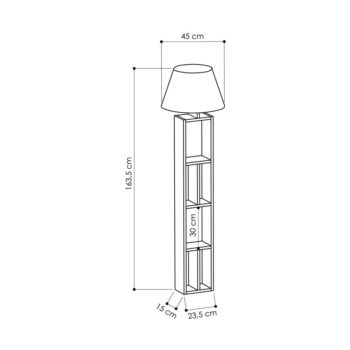 Drevená stojacia lampa s bielym textilným tienidlom Homitis Giorno – Obrázok 2