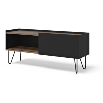 Hnedo-čierny TV stolík v dekore orecha 140x59 cm Nina – TemaHome - Image 2